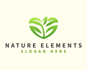 Heart Plant Nature logo design