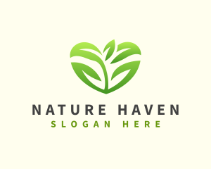 Heart Plant Nature logo design