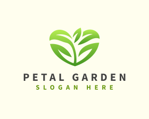 Heart Plant Nature logo design