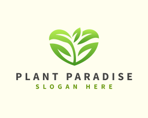 Heart Plant Nature logo design