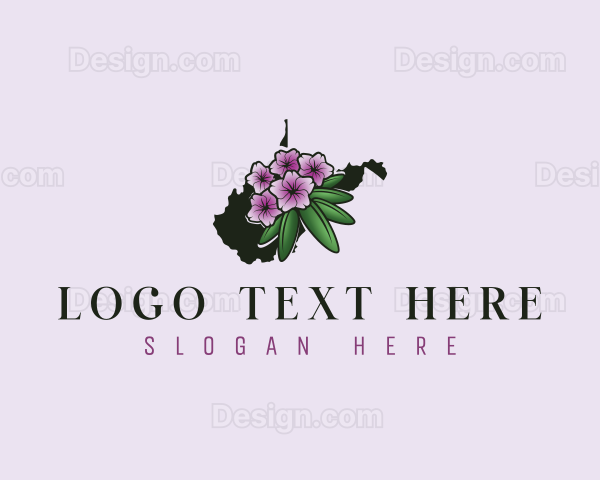 West Virginia Rhododendron Flower Logo