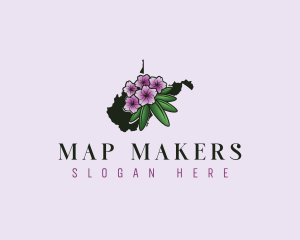 West Virginia Rhododendron Flower logo design