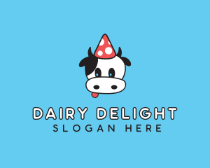 Cow Animal Party logo design