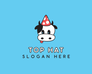 Cow Animal Party logo design