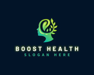 Leaf  Mental Health Head logo design