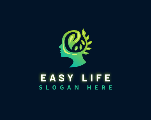 Leaf  Mental Health Head logo design