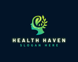 Leaf  Mental Health Head logo design