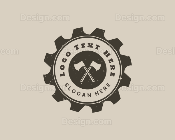 Carpentry Axe Saw Logo