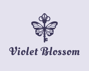 Violet Key Butterfly logo design