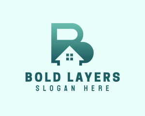 Real Estate Home Letter B logo design