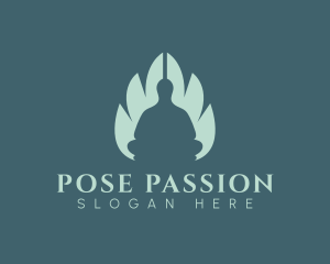 Leaf Meditation Yoga logo design