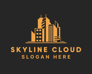 Orange Building Skyline logo design