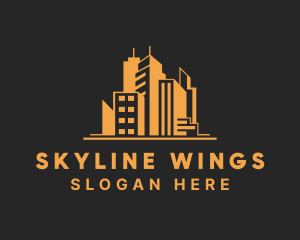 Orange Building Skyline logo design