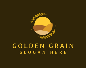 Sunset Field Wheat Grain logo