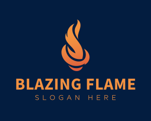 Fiery Wings Flame logo design