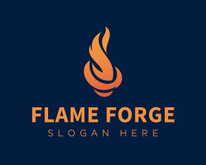 Fiery Wings Flame logo design