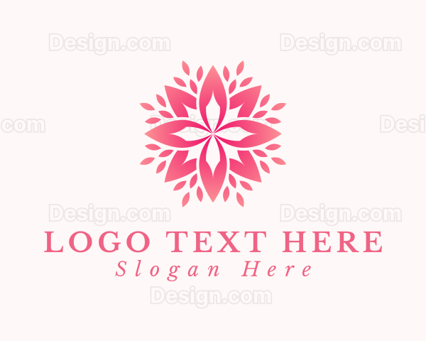 Pink Flower Petals Logo