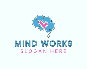  Brain Mental Heart logo design