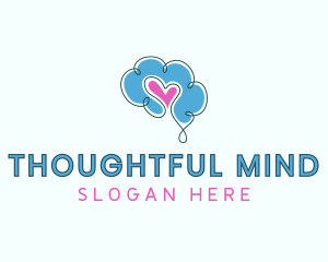  Brain Mental Heart logo design