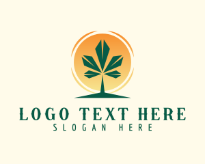 Weed Leaf Sunrise Logo