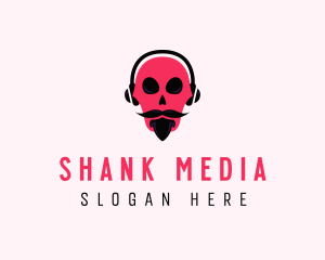 Skull Headphones Media logo design