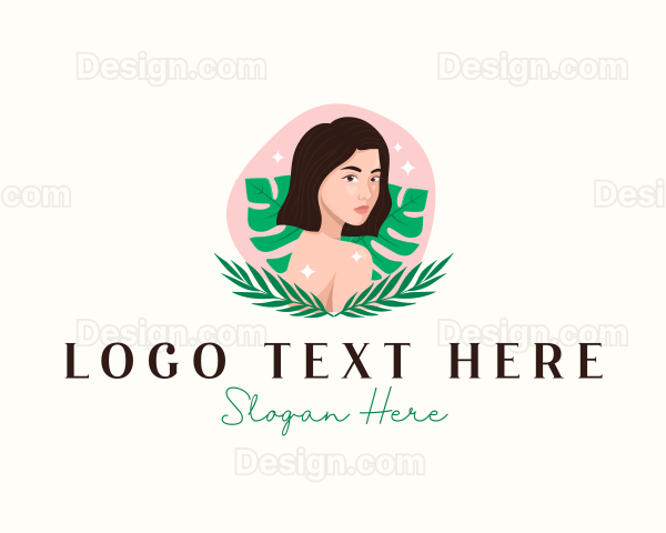 Woman Face Nature Logo