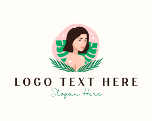 Woman Face Nature logo