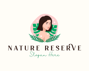 Woman Face Nature logo design