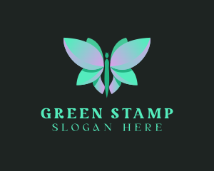 Green Butterfly Wing logo design