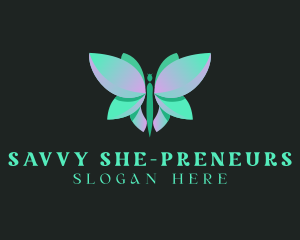 Green Butterfly Wing logo design