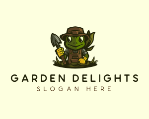 Frog Landscaping Shovel logo design