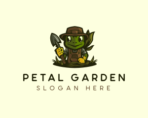 Frog Landscaping Shovel logo design