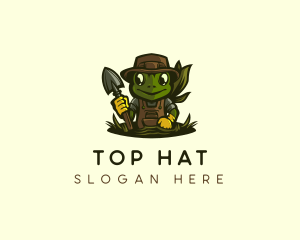 Frog Landscaping Shovel logo design