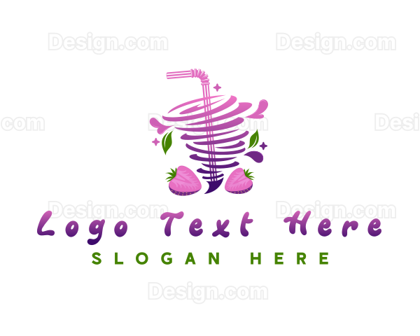 Strawberry Juice Drink Logo