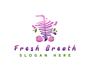 Strawberry Juice Drink logo design