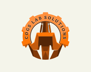 Excavator Cog Backhoe logo design