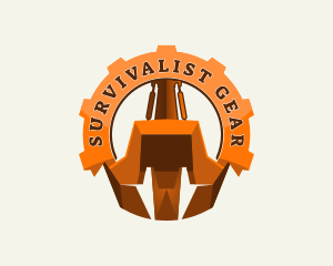 Excavator Cog Backhoe logo design