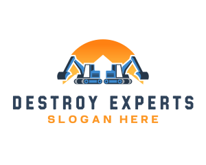 Mountain Excavation Machine logo design