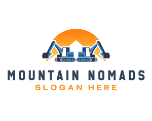 Mountain Excavation Machine logo design