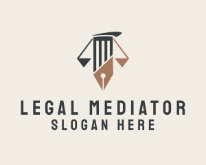 Legal Column Pen  logo design