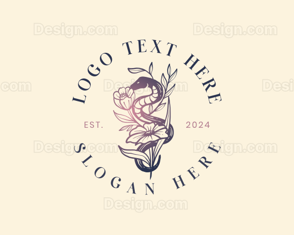 Elegant Boho Snake Flower Logo