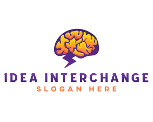 Brain Lightning Mind  logo design