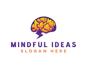 Brain Lightning Mind  logo design
