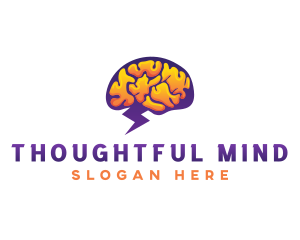 Brain Lightning Mind  logo design