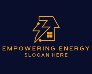 Lightning Bolt House Connector logo design