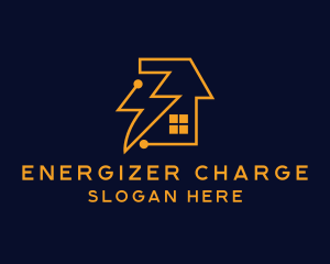 Lightning Bolt House Connector logo design