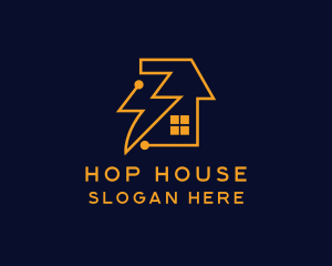 Lightning Bolt House Connector logo design