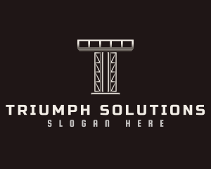 Industrial Construction Scaffold Letter T logo design