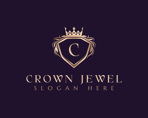 Crown Shield Heraldry logo design