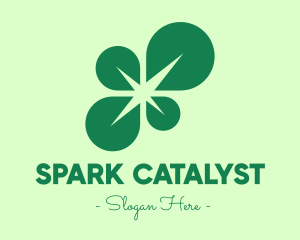 Green Leaf Spark logo design